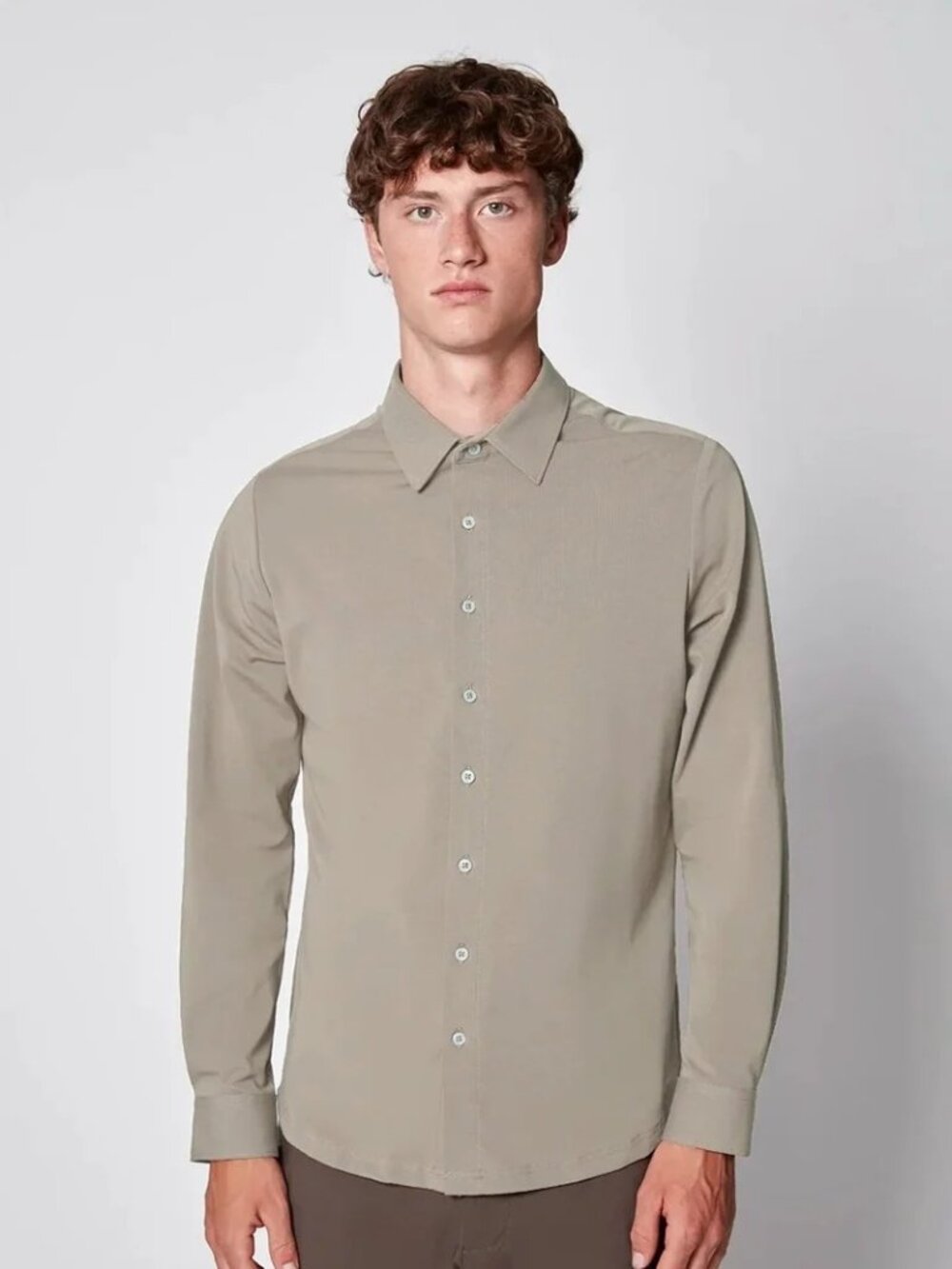 Projek Raw Beige Knit Long Sleeve Button-Up Shirt